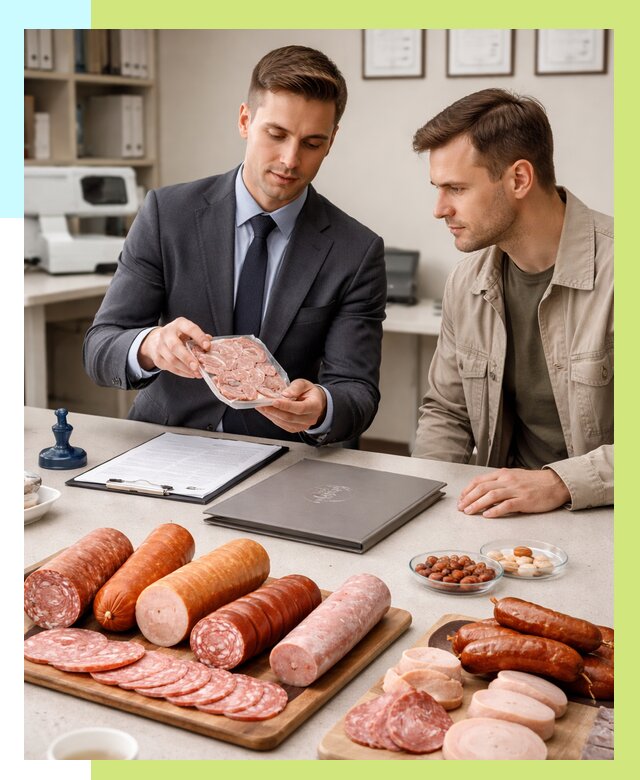 Сертификация колбасных изделий в Гусе-Хрустальном от 8024 р. | Алешин-Гсь