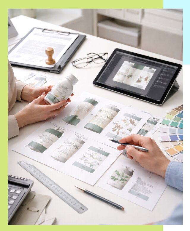 Профессиональная разработка дизайна и текста этикетки продукции в Гусе-Хрустальном